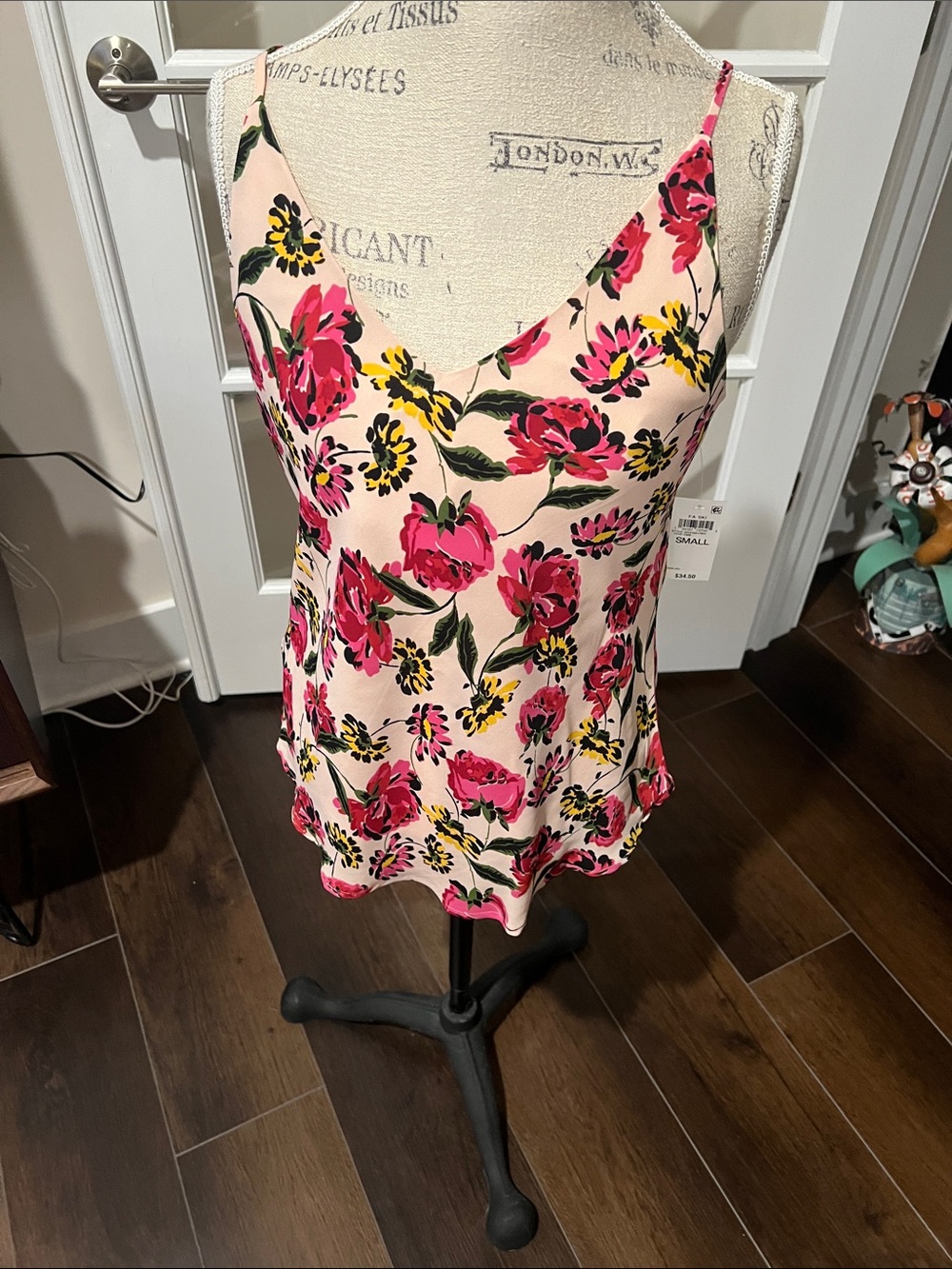 Floral Pink Slip Cami Top